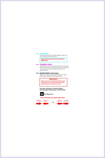 Yardsign 20inx30in V Front guideline preview