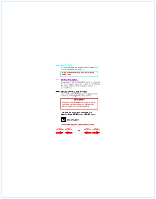 Yardsign 22inx28in V Front guideline preview