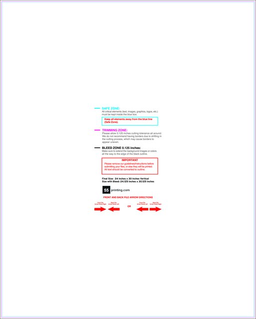 Yardsign 24inx30in V Front guideline preview