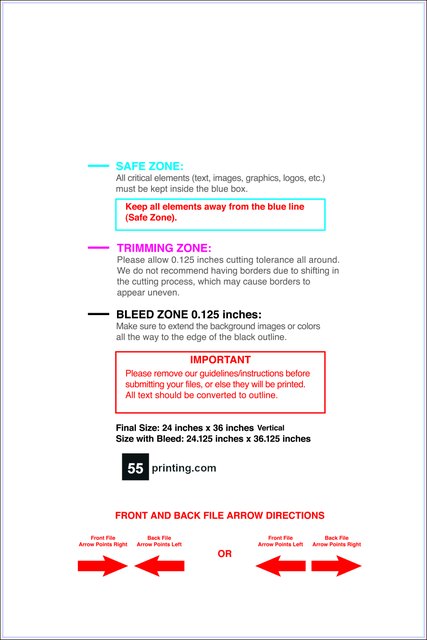 Yardsign 24inx36in V Front guideline preview