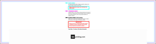 55printing Yardsign 5inx18in H Download Template Guideline - Yard Sign