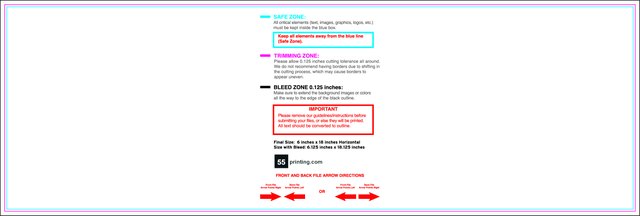 Yardsign 6inx18in H Front guideline preview