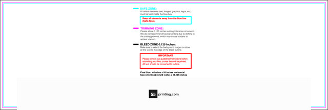 55printing Yardsign 6inx18in H Download Template Guideline - Yard Sign