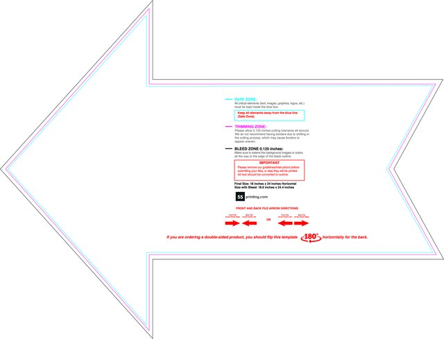 Yardsign Arrow 18inx24in Front guideline preview