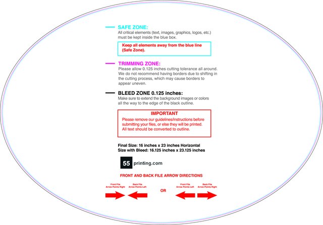 Yardsign Oval 16inx23in Front guideline preview