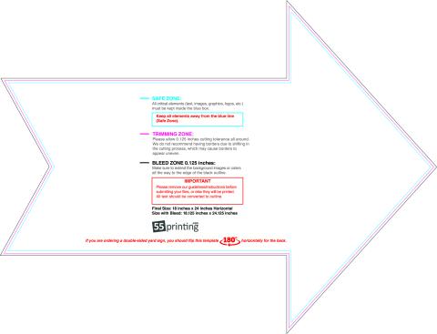 Yardsign Arrow 18inx24in R guideline preview