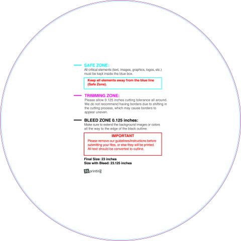 Yardsign Circle 23in guideline preview