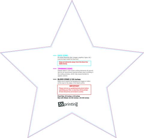Yardsign Star 22inx23in guideline preview