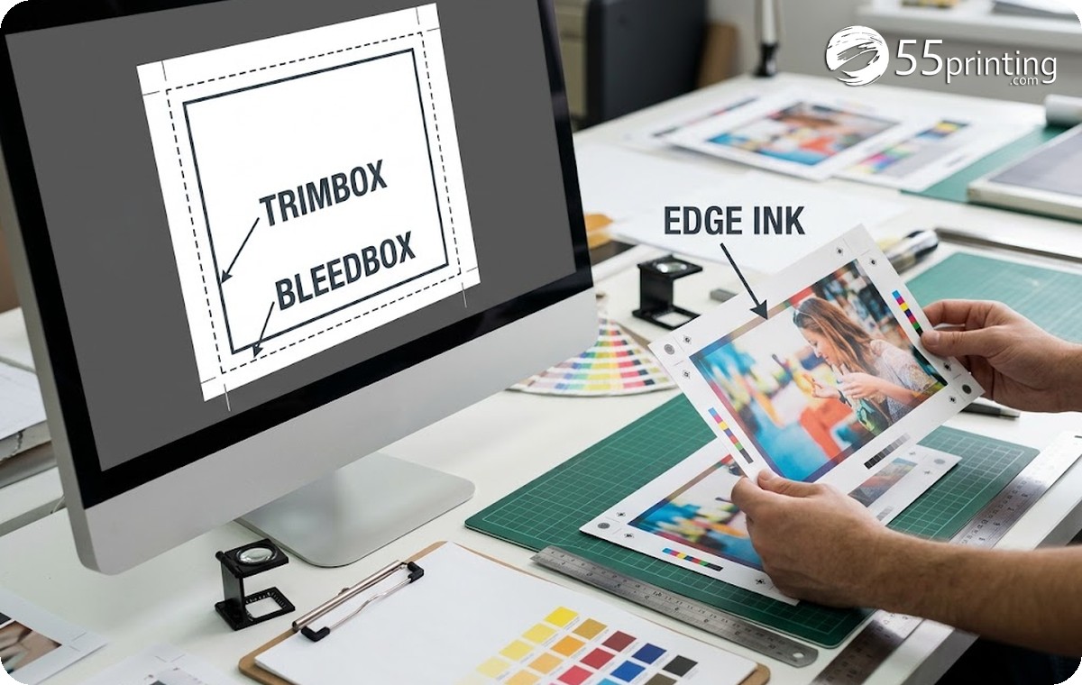 PDF TrimBox and BleedBox compared with visible artwork at the edge