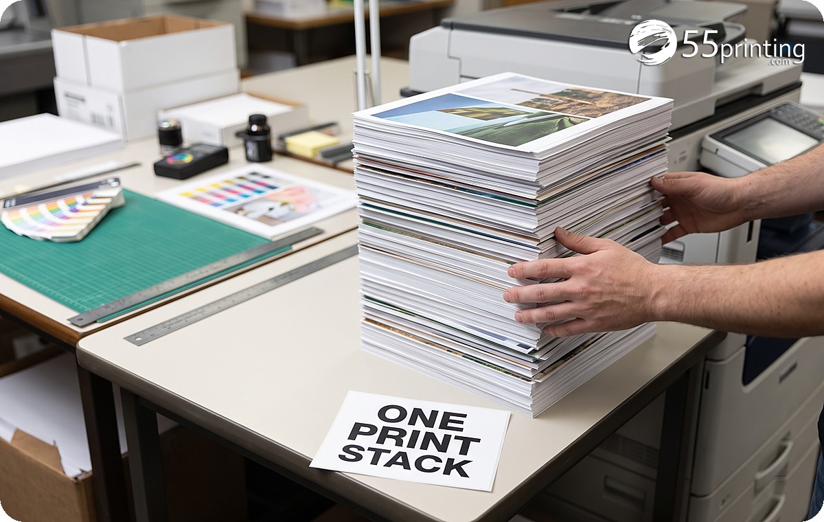 Ordered PDF stack with landscape and rotated portrait pages