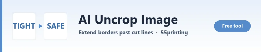 Free AI Uncrop Image tool by 55printing