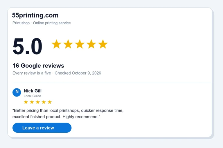 5 Star Printing Company With a Perfect 5.0 on Google