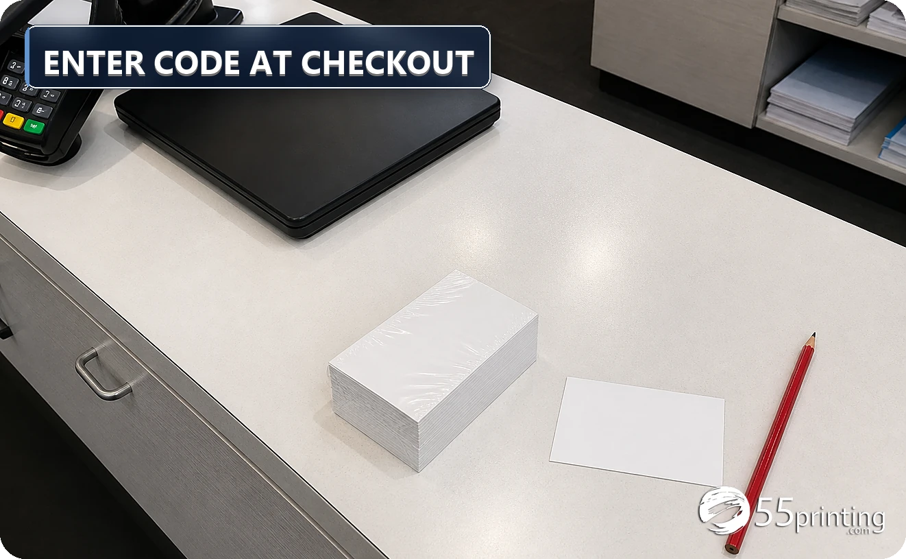 Card brick and blank code card on the checkout desk