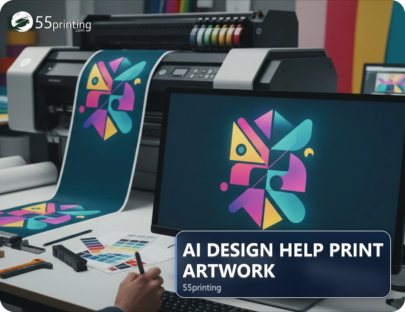 Artwork assistance brief comparing an existing logo with a print-ready review