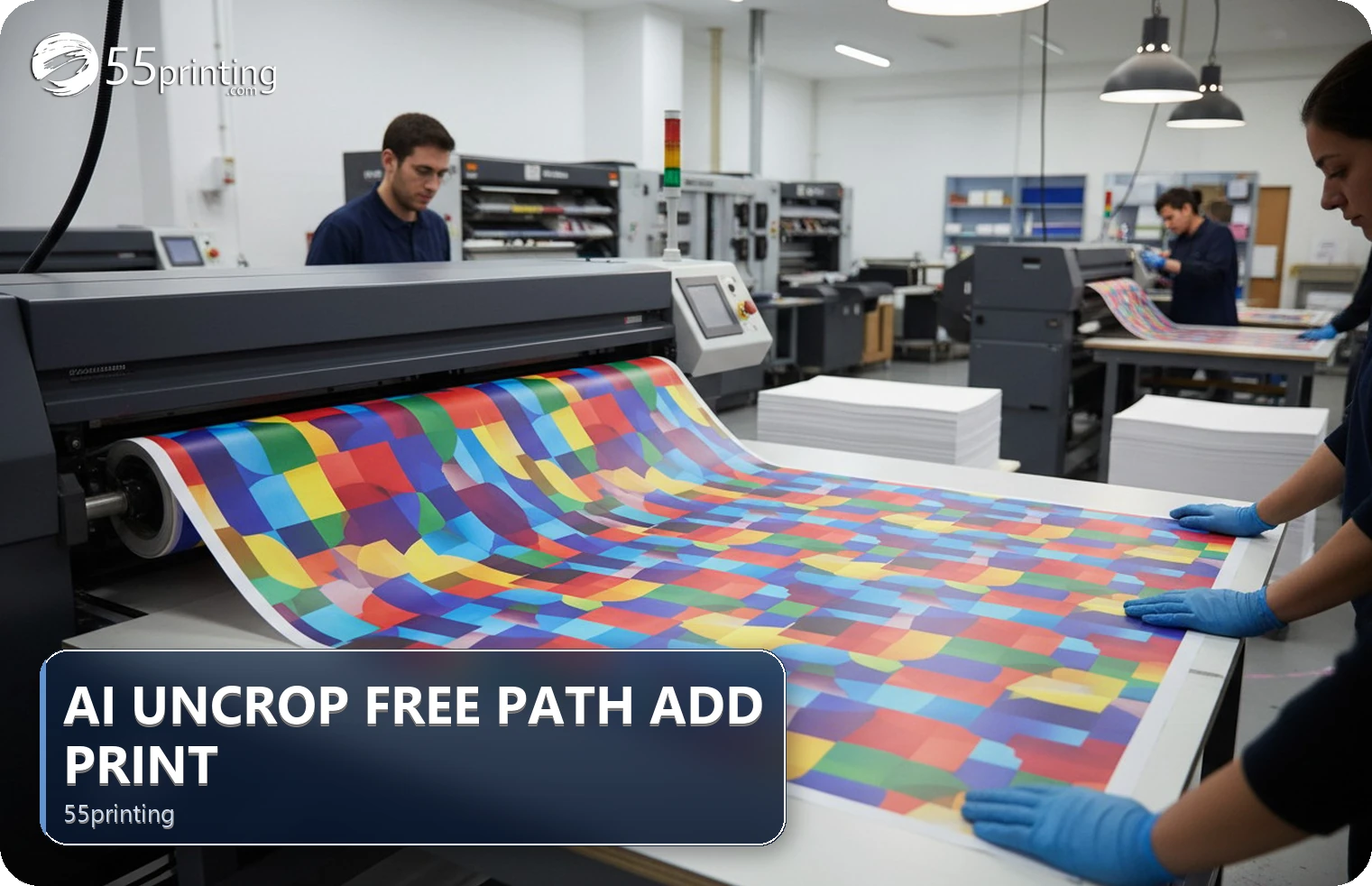 AI edge-extension workflow adding background beyond a print trim