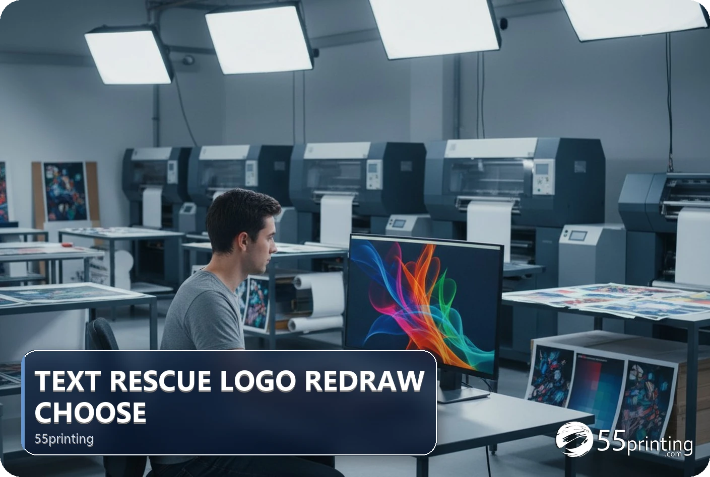 Print lettering and logo comparison showing text rescue versus source replacement