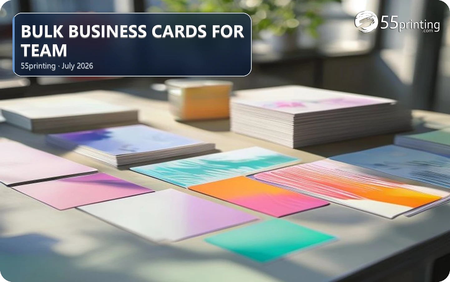 Multiple matching team business card stacks for a franchise kit