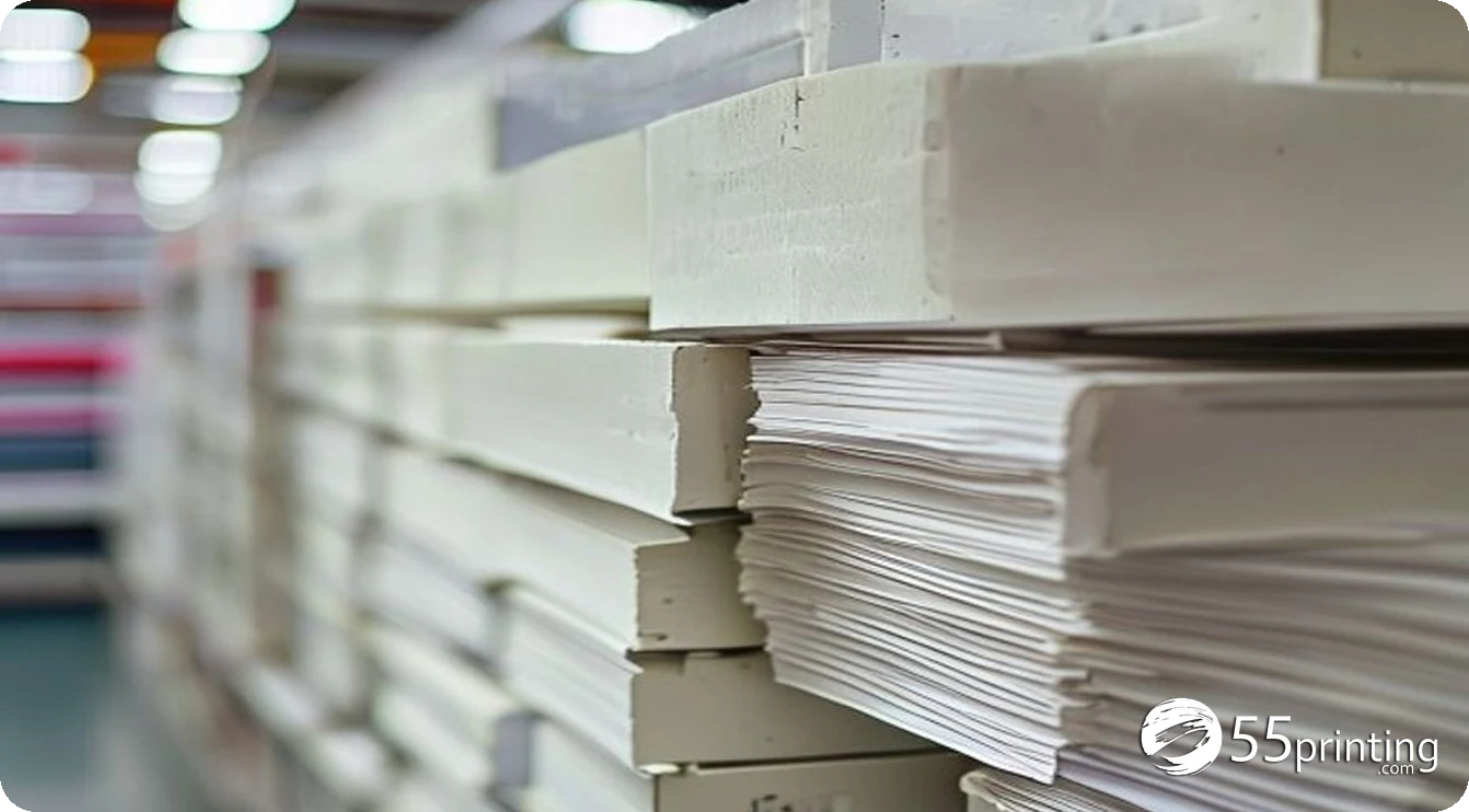 Close detail of full color document pages from a digital copy run