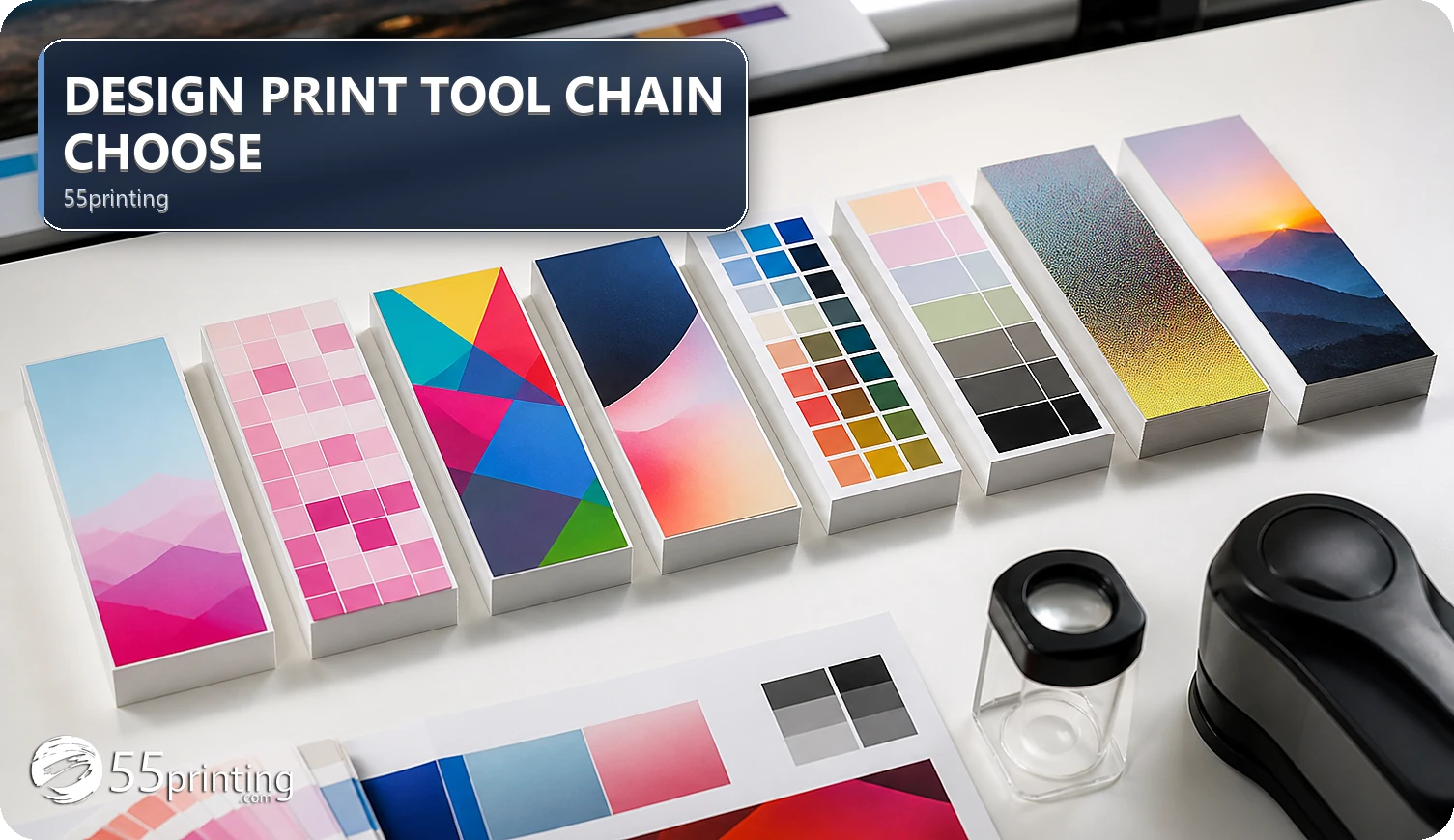A print file workflow maps source inspection, template setup, tools, and proof