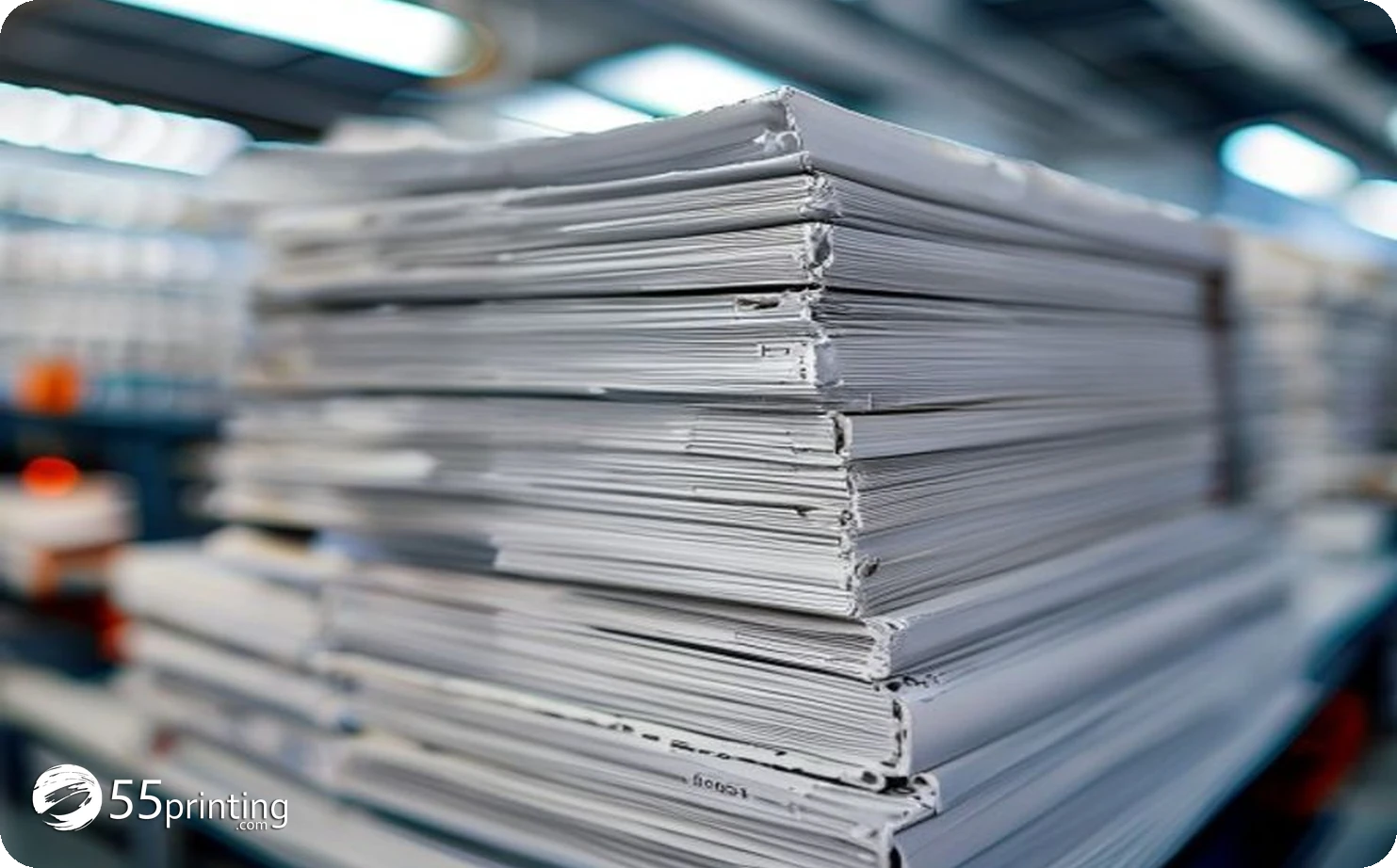 Detail of EDDM-sized postcard stack ready for mailing