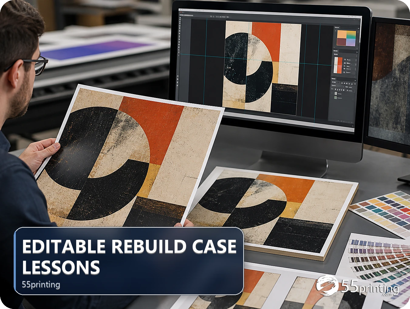 A flat PDF and source file are compared before an editable rebuild decision