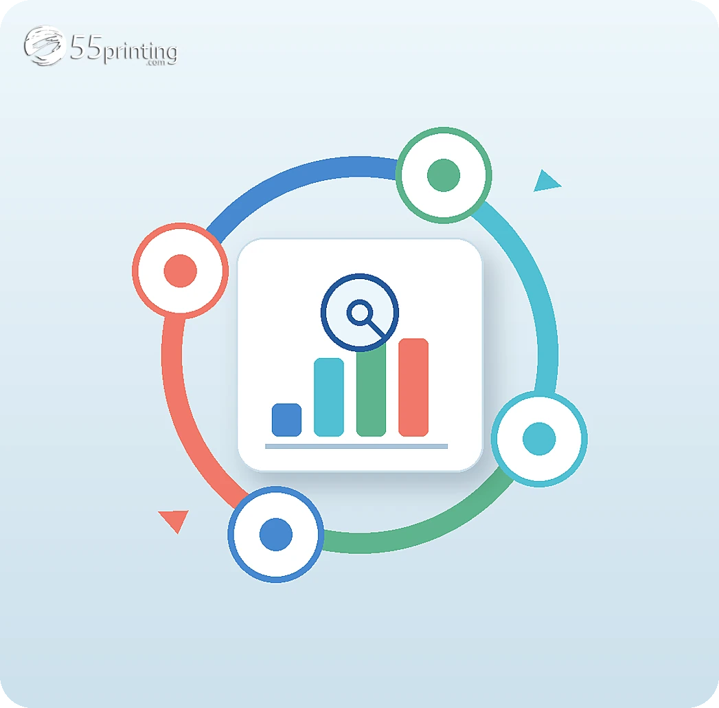 Editorial illustration of referral signals cycling through measurement, reporting, and action
