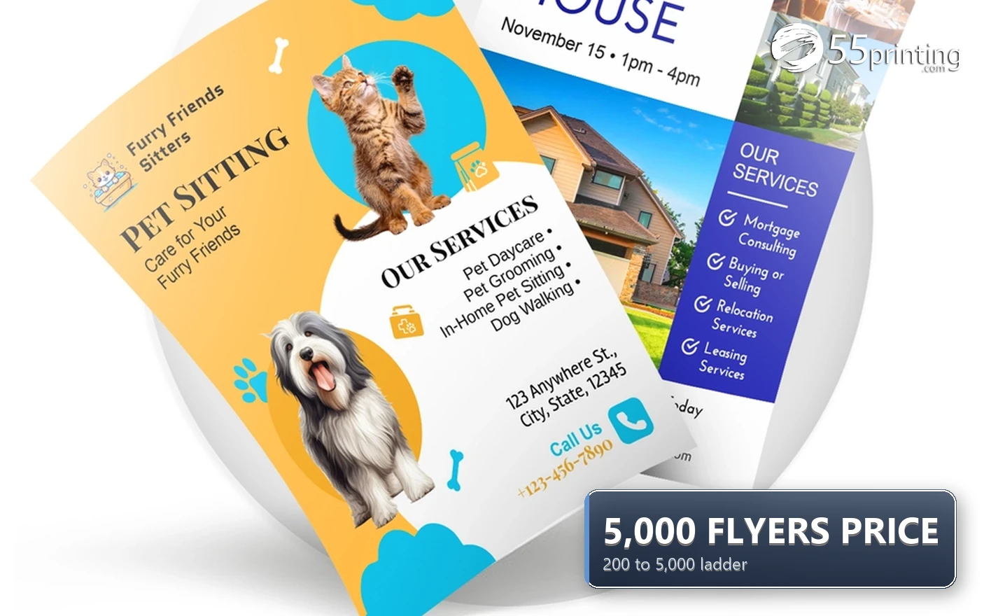 How much 5,000 flyers cost compared with smaller flyer quantities