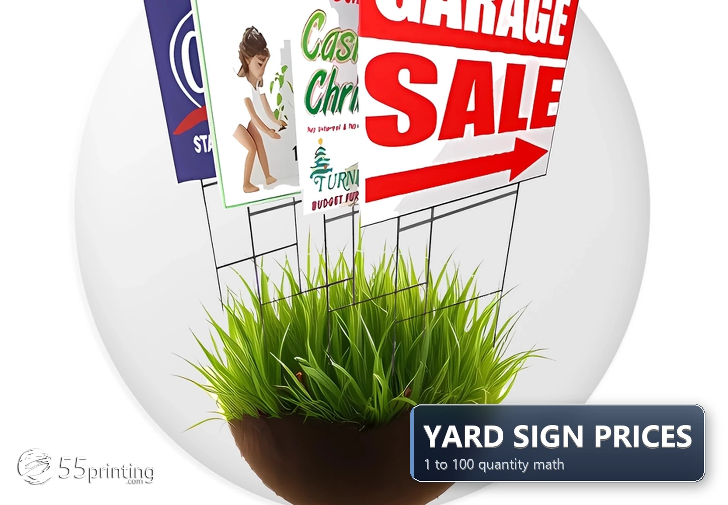 Yard sign prices by quantity for weather-resistant outdoor corrugated signs