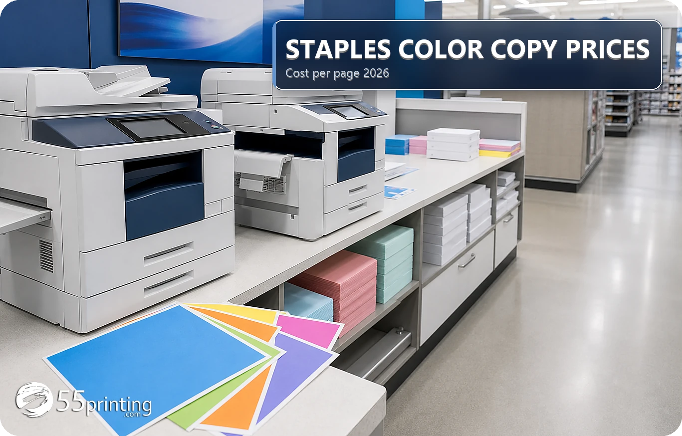 How much Staples charges for color copies compared with ordering online