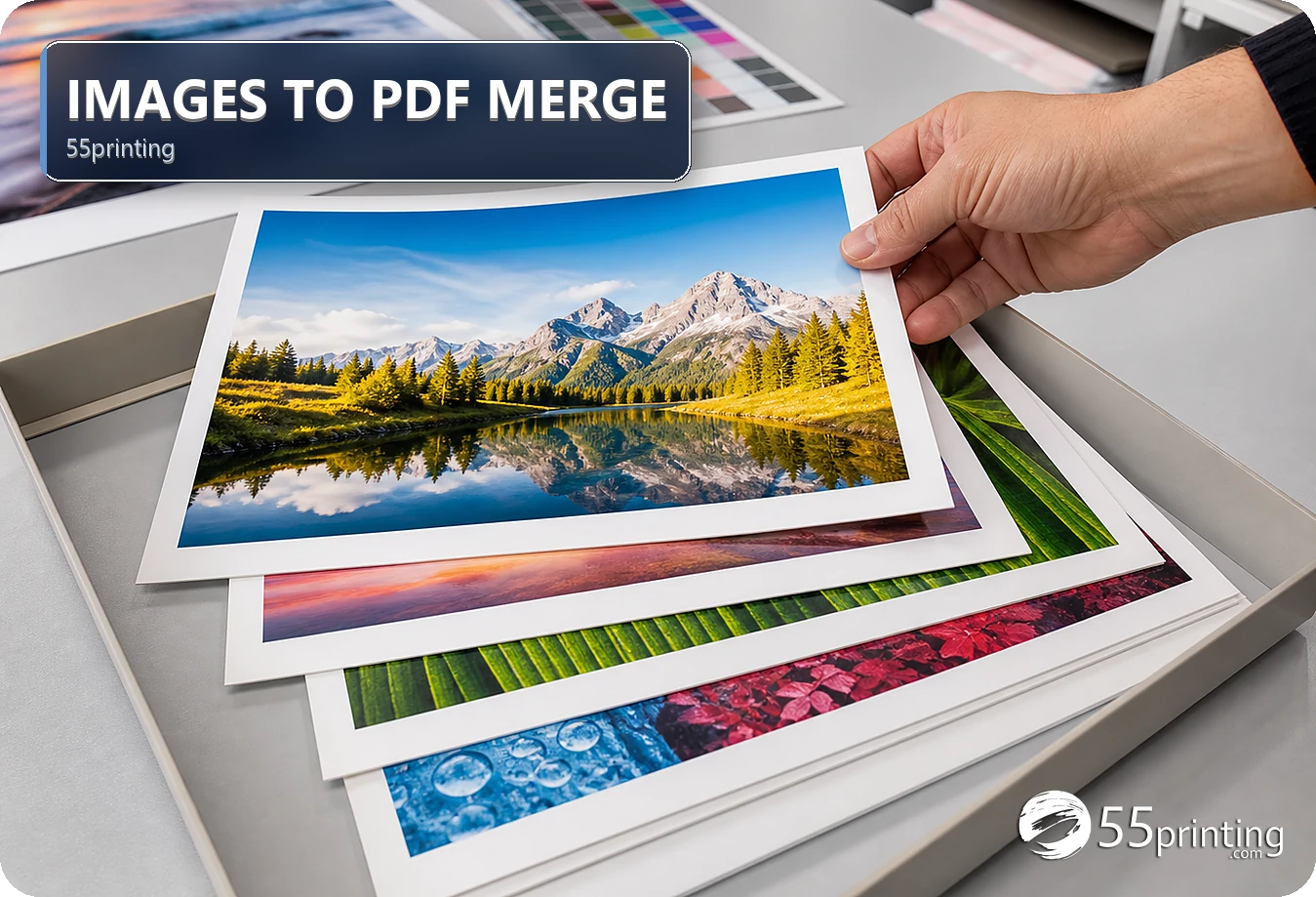 Image proofs arranged into one ordered print-ready stack