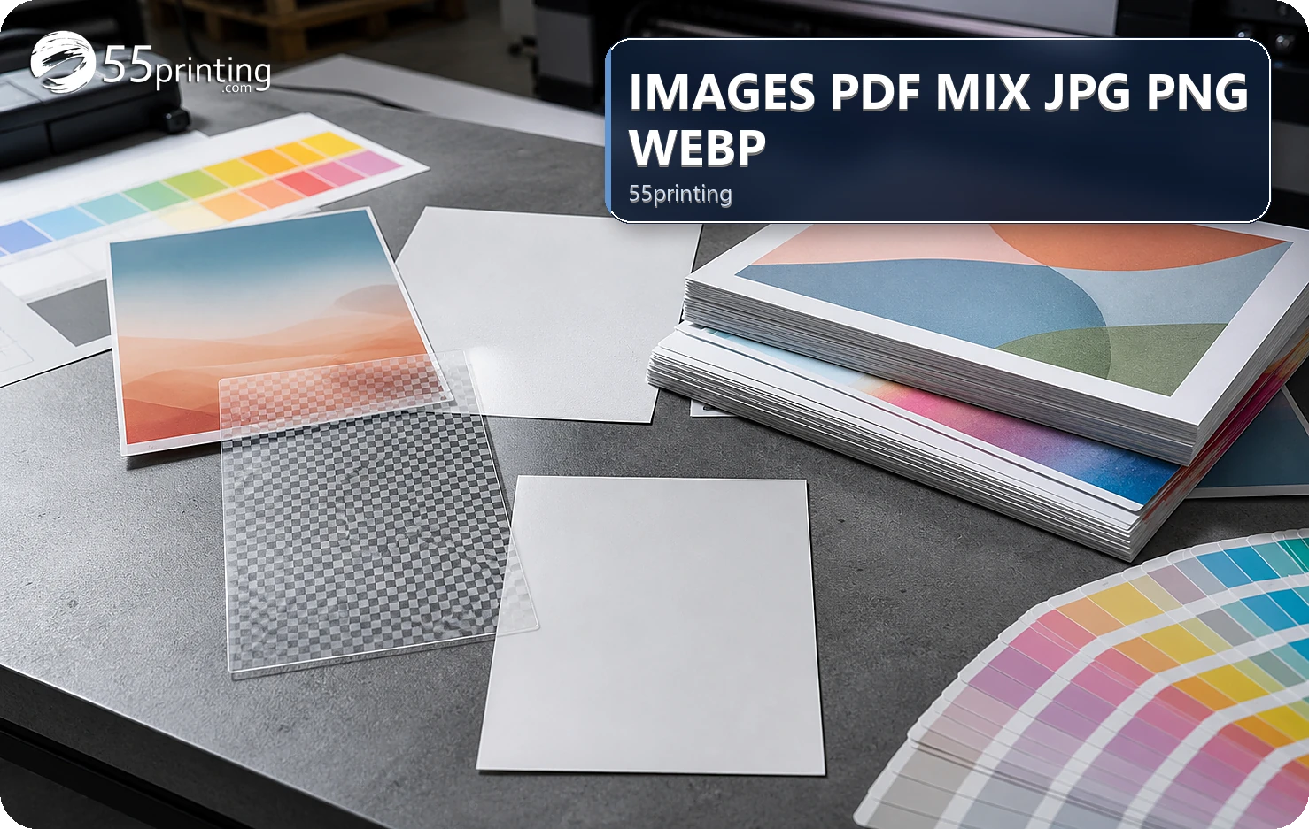 Mixed JPG PNG WebP and PDF sources are reviewed before one PDF is created