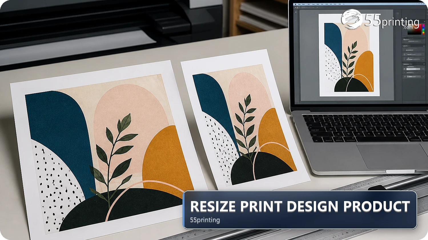 A print design is rebuilt on a different product canvas instead of stretched