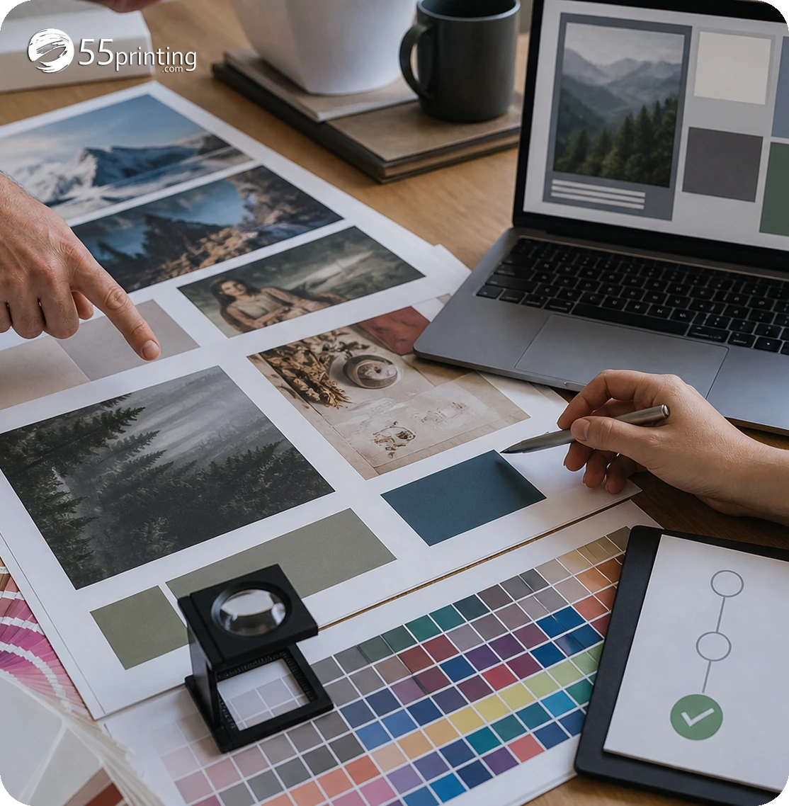 Selected PDF pages are exported as named JPG previews for client comments