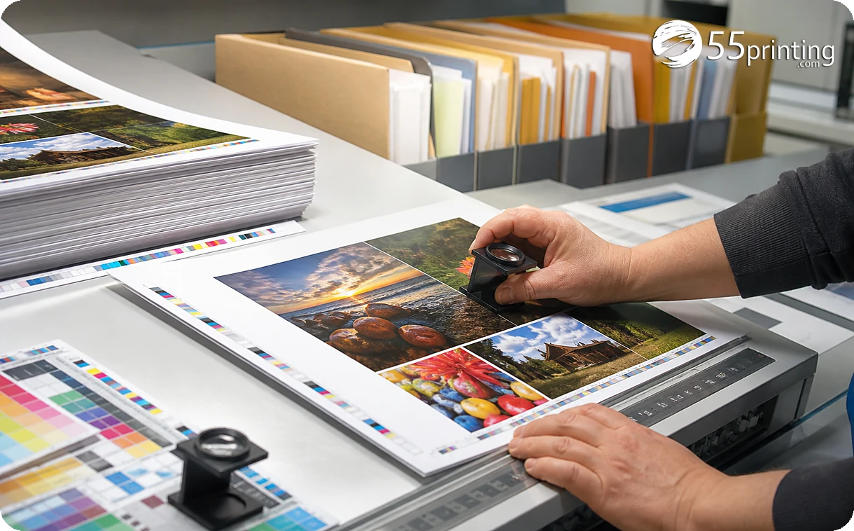 A prepress response labels the held file, open question, approved evidence, and unchanged elements