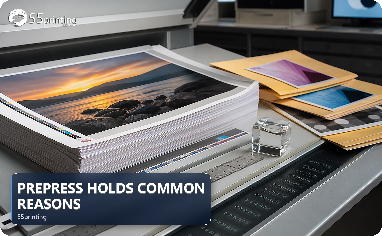 A print file is paused while source, product geometry, assets, and proof questions are checked