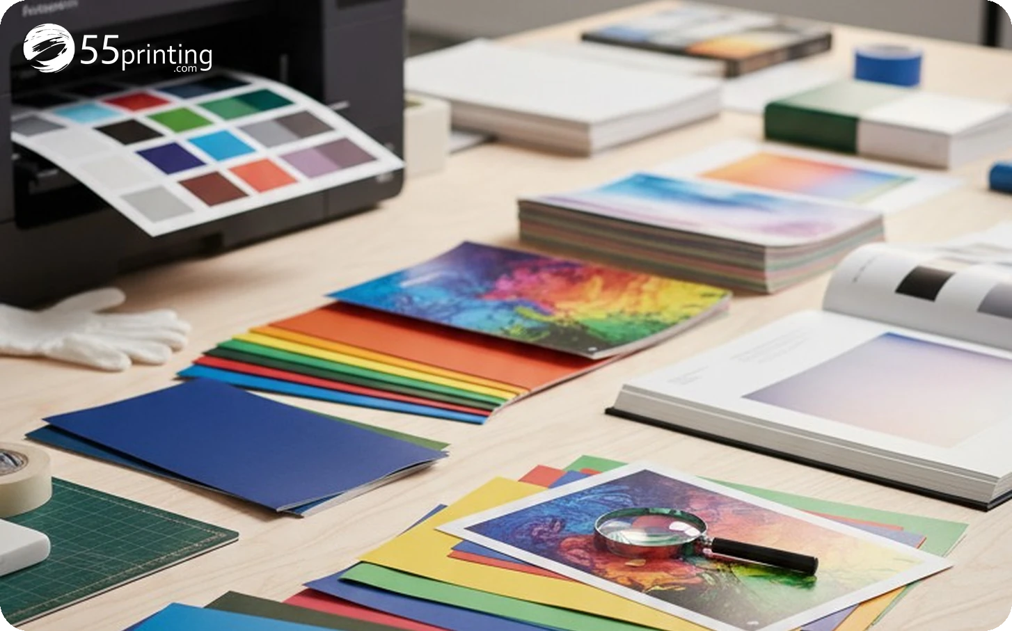 A price-review checklist records source date product size quantity paper finish and turnaround