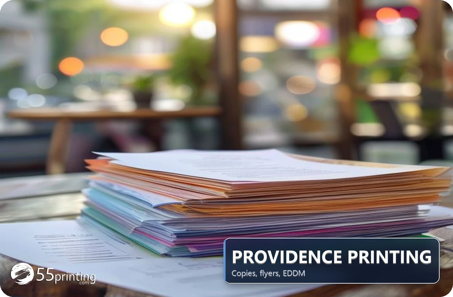 Printed flyers and color copies ready for a Providence Rhode Island business