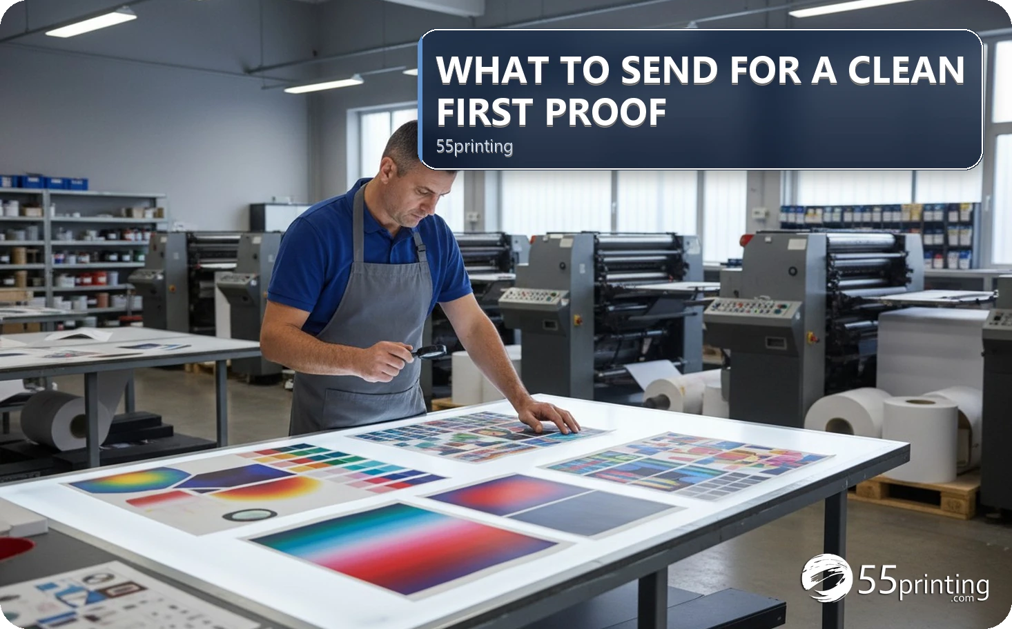 A print handoff groups the source, approved assets, template, note, and proof questions