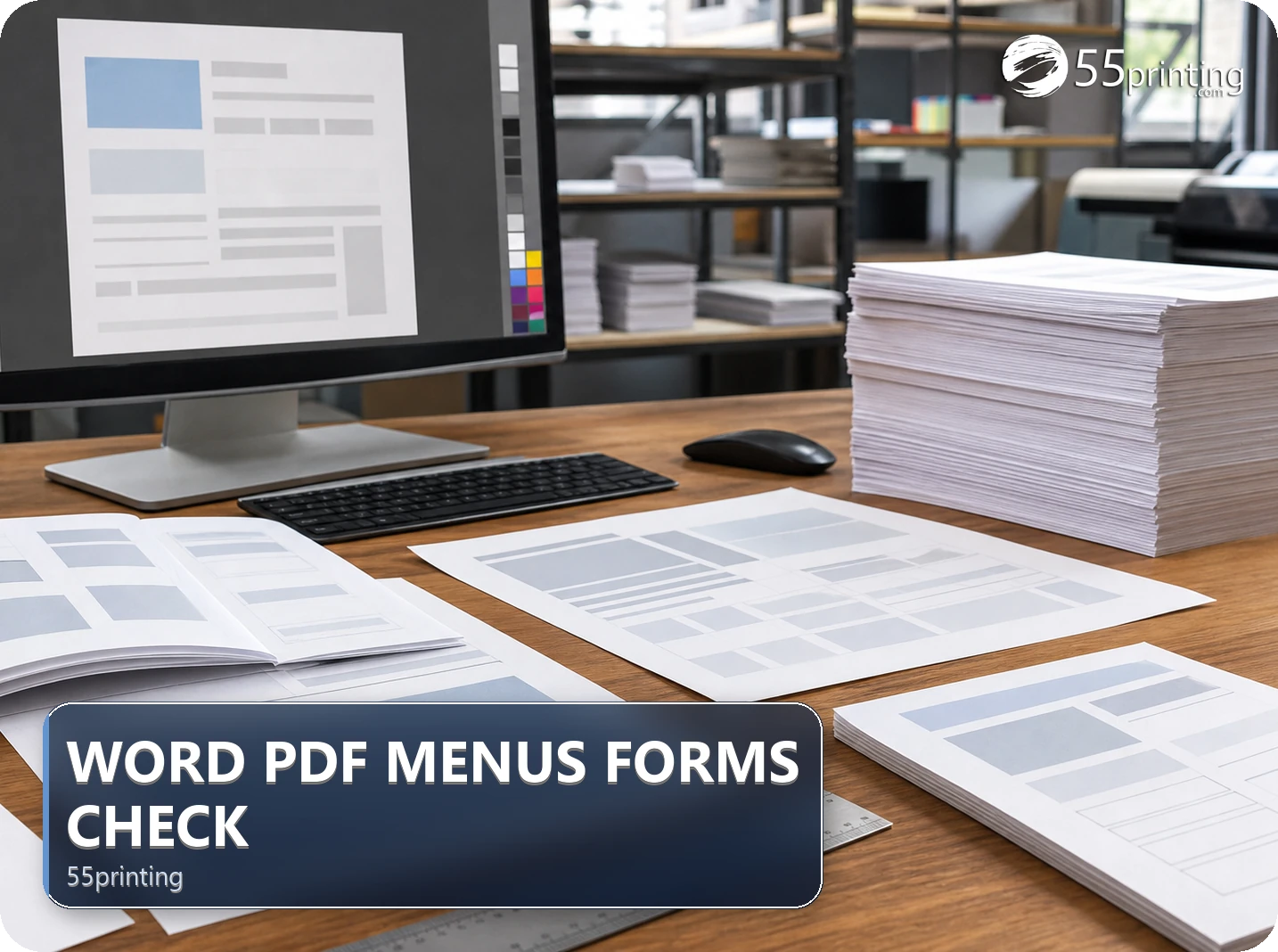 A Word menu and form PDF are compared for fonts, page breaks, tables, and field layout