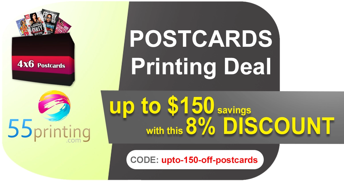 Get 8% Off Postcards Printing