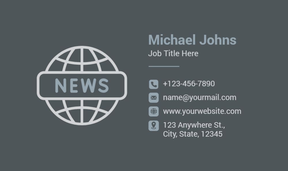 News And Media Economical Business Cards template preview 32