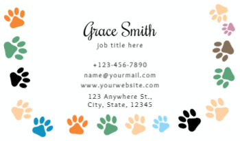 Animal Pets Rush Business Cards Prints template preview 5