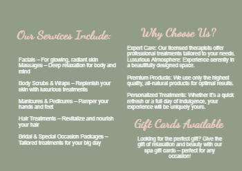 Spa Saloon Greeting Cards template preview 2