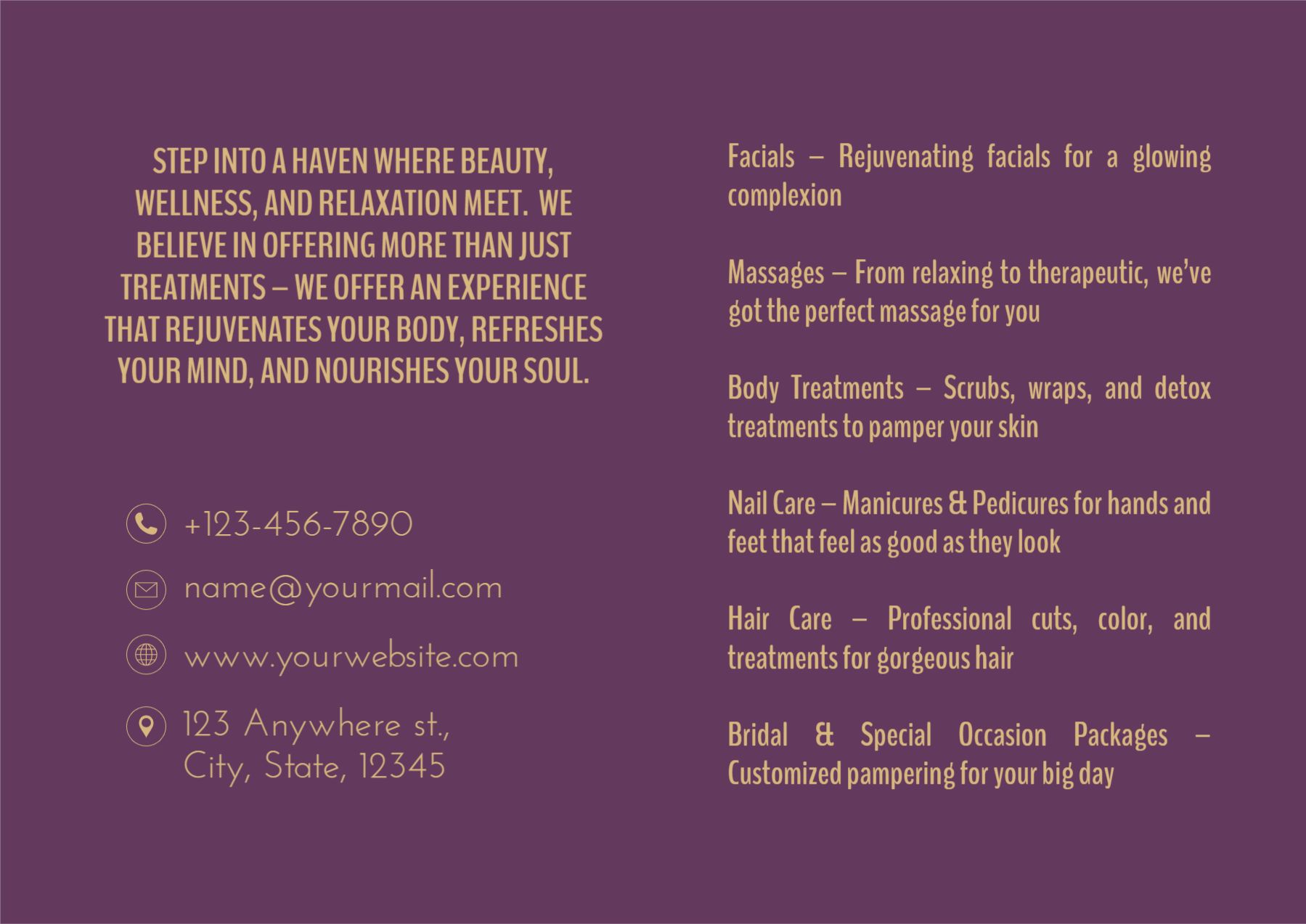 Spa Saloon Greeting Cards template preview 19