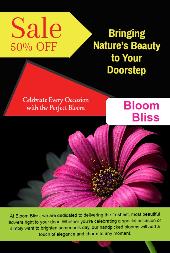Flowers Economical Custom Posters Bulk Printing template preview 7
