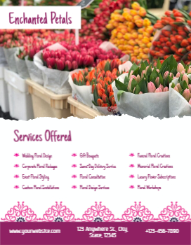 Flowers Cheap Flyers Printing template preview 5