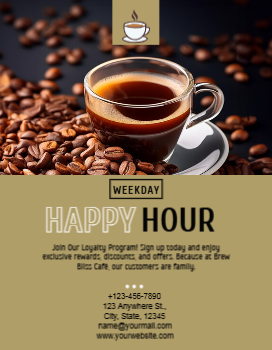Coffee Bar Cheap Flyers Printing template preview 1