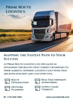 Transportation And Logistics Cheap Flyers Printing template preview 1