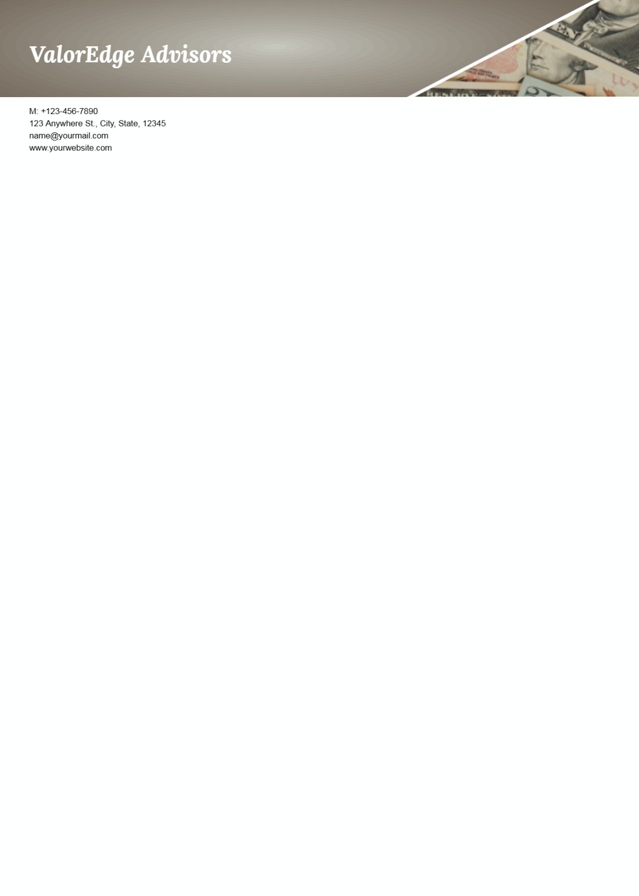 Finance Custom Letterhead Printing template preview 28