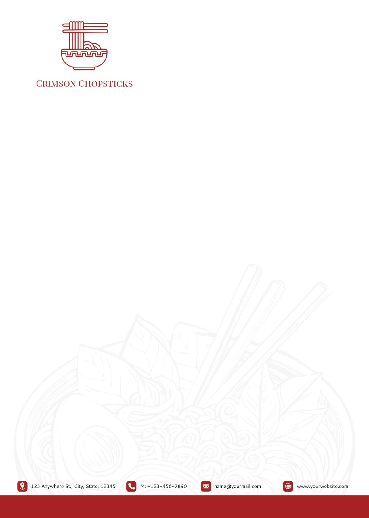 Food Hotel And Restaurant Custom Letterhead Printing template preview 21